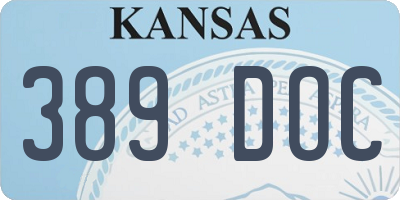KS license plate 389DOC