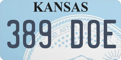 KS license plate 389DOE