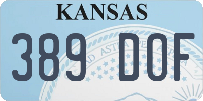 KS license plate 389DOF