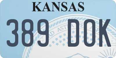 KS license plate 389DOK