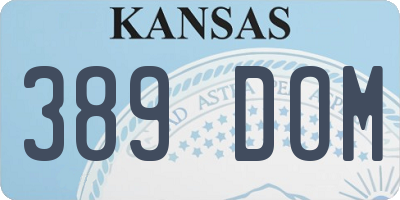 KS license plate 389DOM