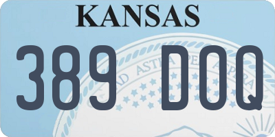 KS license plate 389DOQ