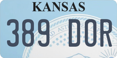 KS license plate 389DOR