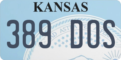 KS license plate 389DOS