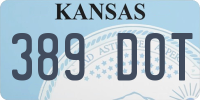 KS license plate 389DOT
