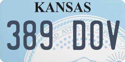 KS license plate 389DOV