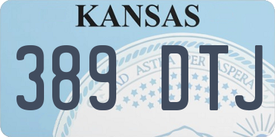 KS license plate 389DTJ