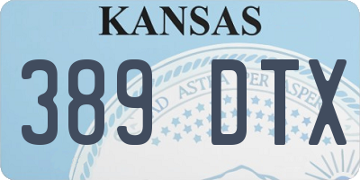 KS license plate 389DTX