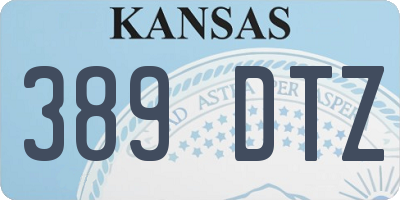 KS license plate 389DTZ