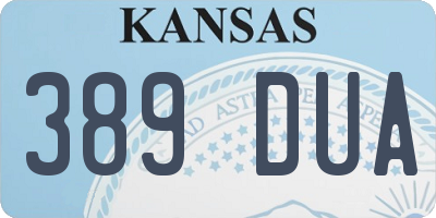 KS license plate 389DUA