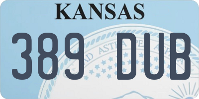 KS license plate 389DUB