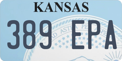 KS license plate 389EPA