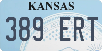 KS license plate 389ERT