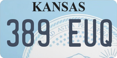 KS license plate 389EUQ