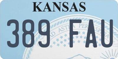 KS license plate 389FAU