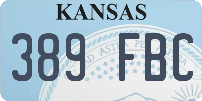 KS license plate 389FBC