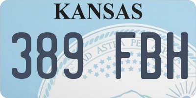 KS license plate 389FBH