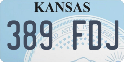 KS license plate 389FDJ
