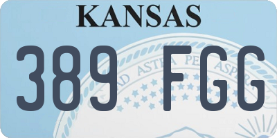 KS license plate 389FGG