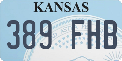 KS license plate 389FHB
