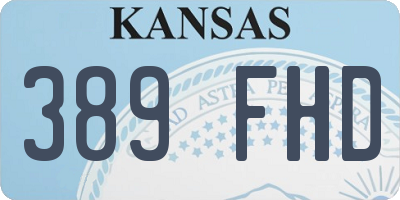 KS license plate 389FHD