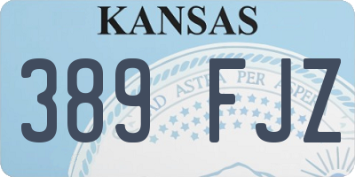 KS license plate 389FJZ