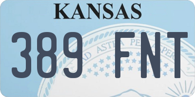 KS license plate 389FNT