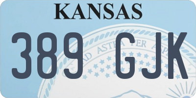 KS license plate 389GJK