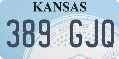 KS license plate 389GJQ