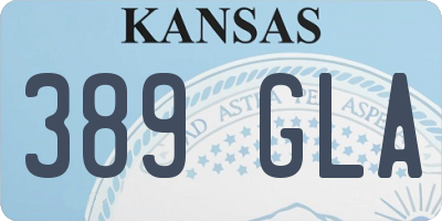 KS license plate 389GLA