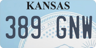 KS license plate 389GNW