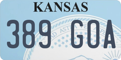 KS license plate 389GOA