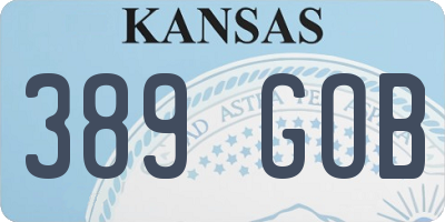 KS license plate 389GOB
