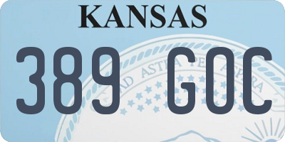 KS license plate 389GOC