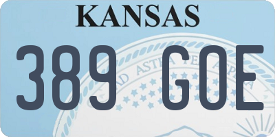 KS license plate 389GOE
