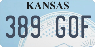 KS license plate 389GOF