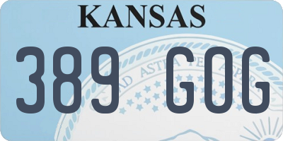 KS license plate 389GOG