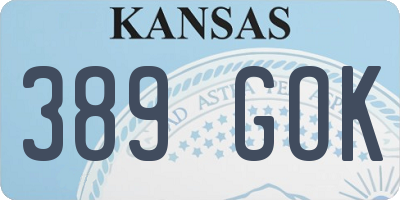 KS license plate 389GOK
