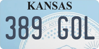 KS license plate 389GOL