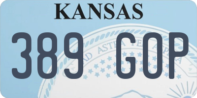 KS license plate 389GOP