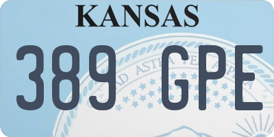 KS license plate 389GPE
