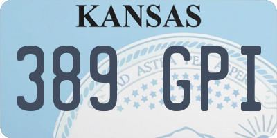 KS license plate 389GPI