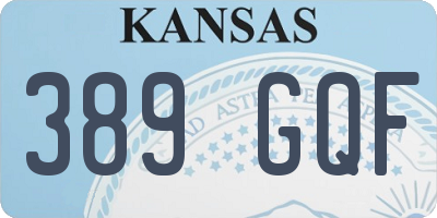 KS license plate 389GQF