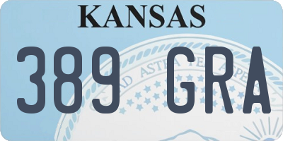 KS license plate 389GRA