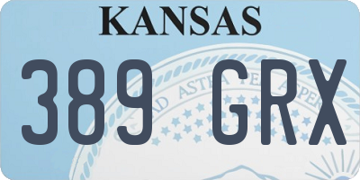 KS license plate 389GRX