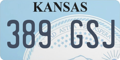 KS license plate 389GSJ
