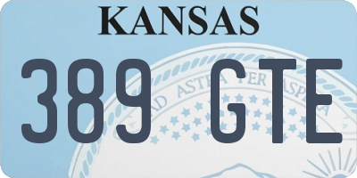 KS license plate 389GTE