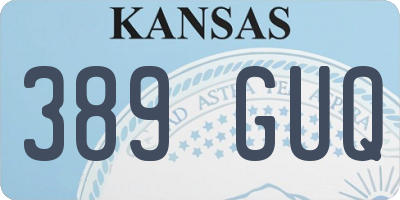 KS license plate 389GUQ