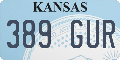 KS license plate 389GUR