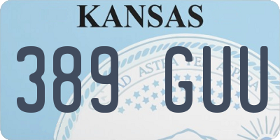 KS license plate 389GUU